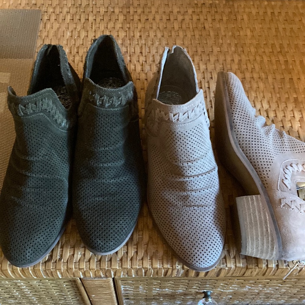 2 pair Vince Camaro suede booties. 37 / 6 1/2. NWOT